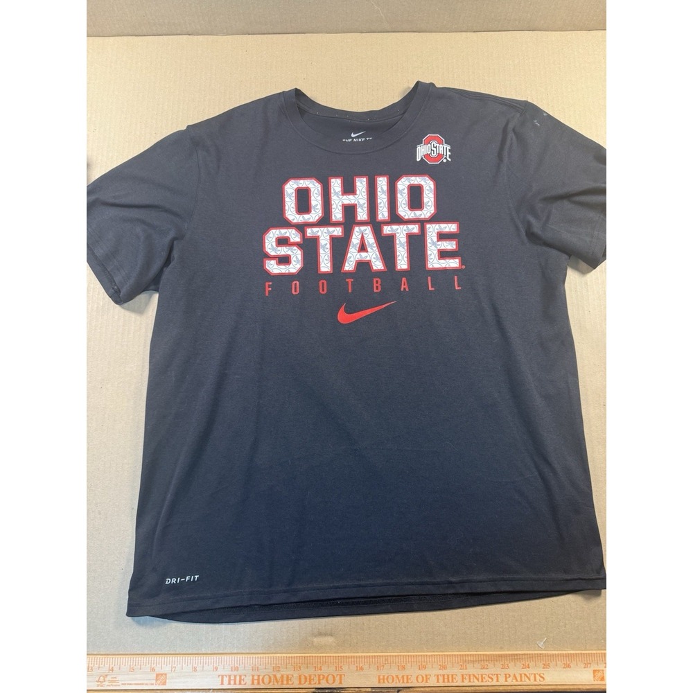 Nike Dri-FIT Ohio State Buckeyes Football T Shirt Mens XL Black NCAA Tee